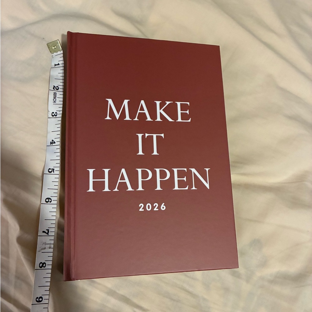 Dark Red 'Make It Happen 2026' Hardcover calendar